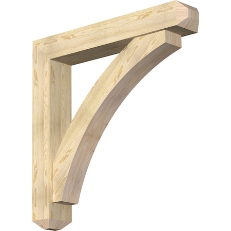 Ekena Millwork Thorton Craftsman Rough Sawn Bracket w/ Offset Brace, Douglas Fir, 8"W x 48"D x 48"H BKT0806X48X48THR04RDF